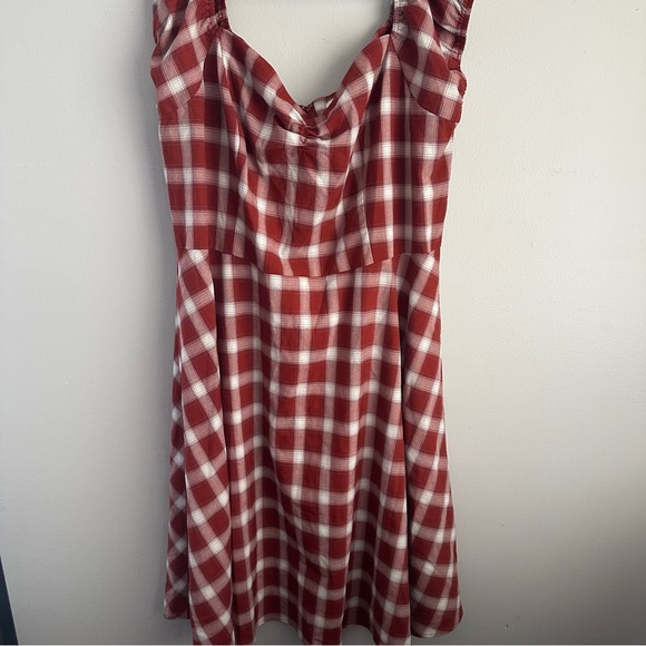 2x women’s gingham plaid off shoulder midi dress royal monk 3x 2xl 3x retro - Picture 2 of 7